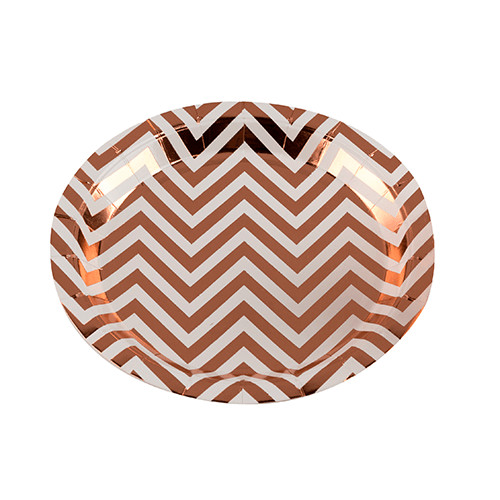 Prato de Papel 260 ml Missoni Chevron Ros Gold 10 unidades